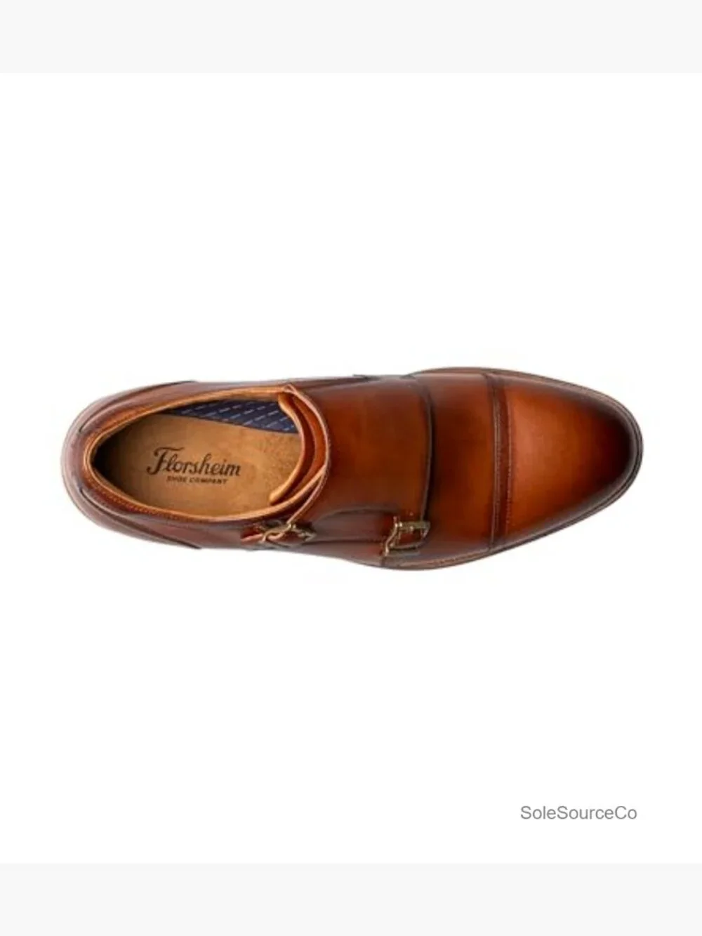 Cap Toe Double Monk Oxfords with Cushioned Insole